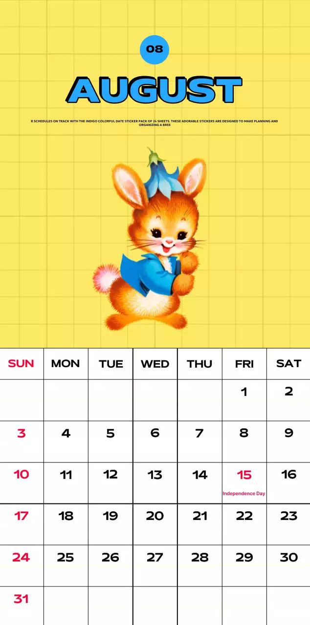 Colorful calendars with a variety of retro illustrations