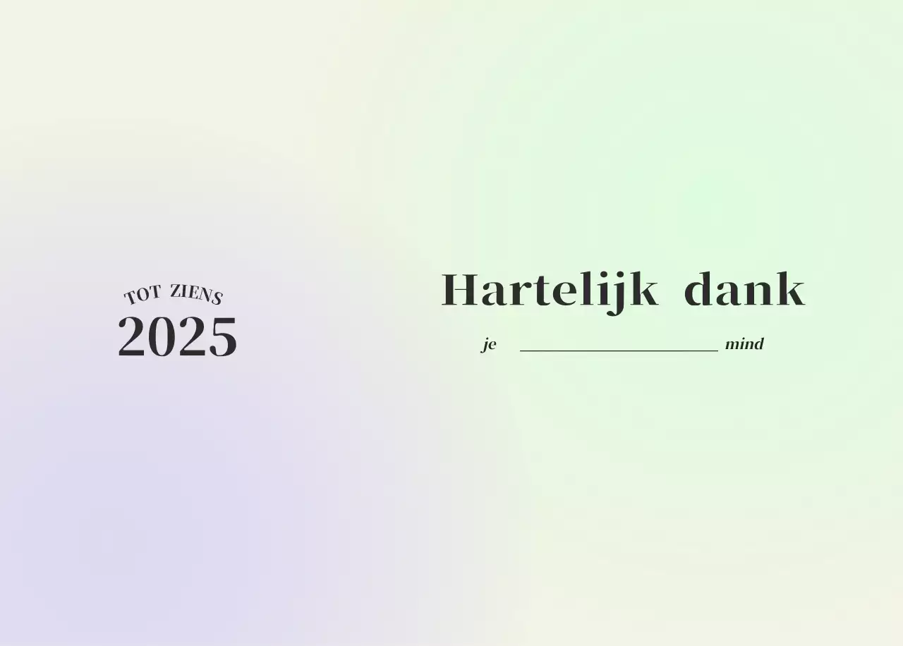 Minimalistische kalender met kleurverloop