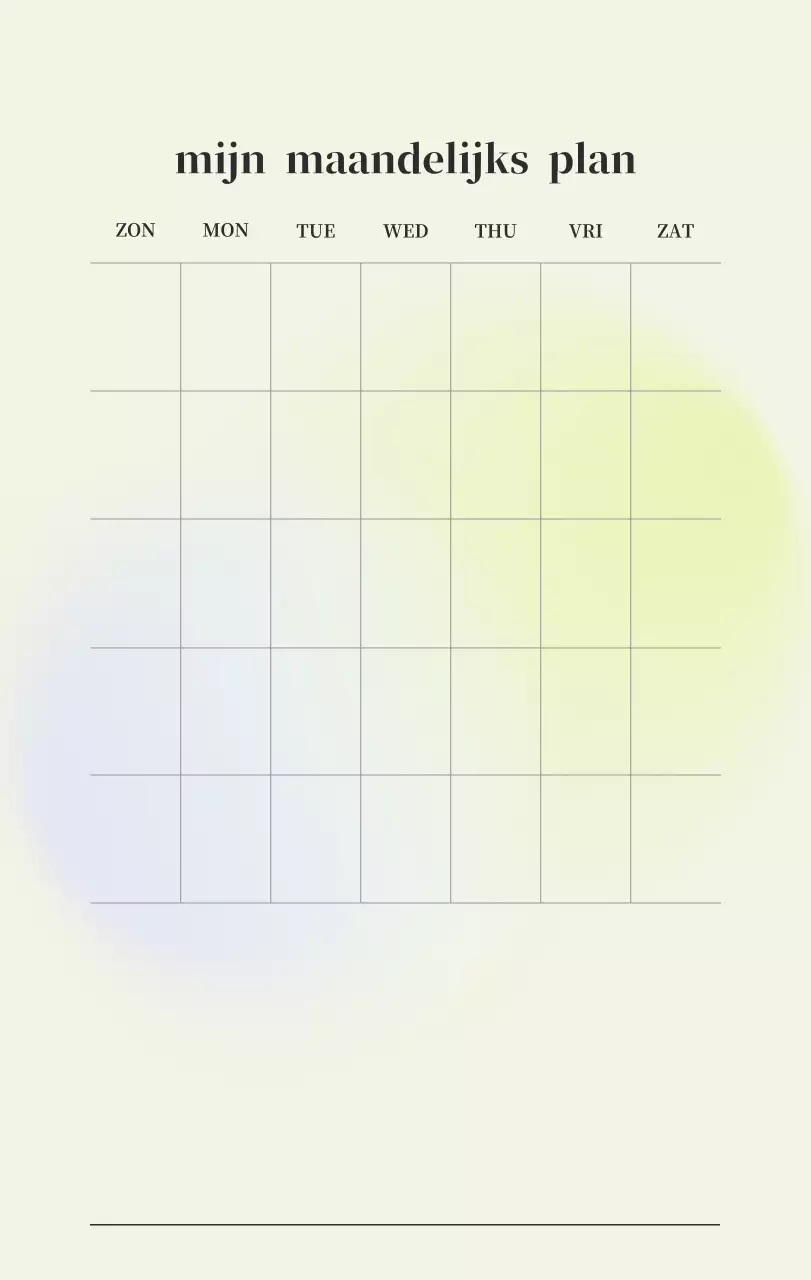 Minimalistische kalender met kleurverloop