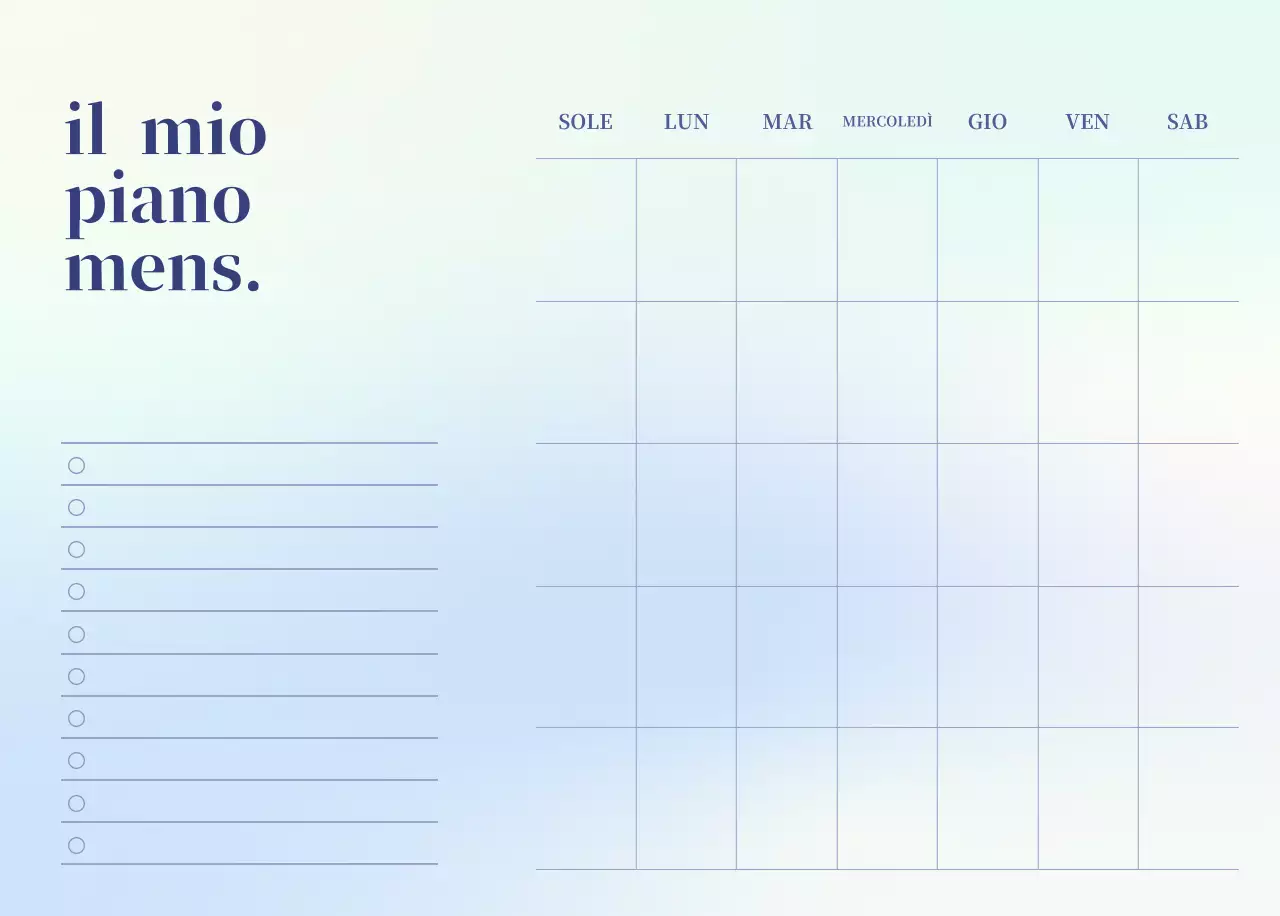 Calendario minimalista a gradi