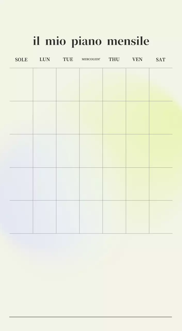 Calendario minimalista a gradi