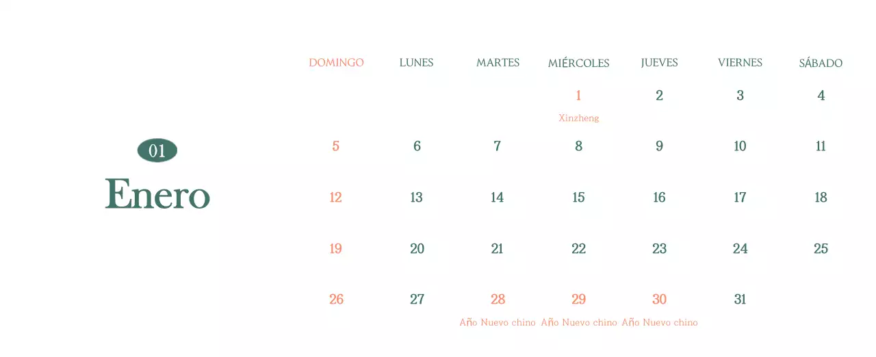 Un moderno calendario de cafeterías con recomendaciones para la bebida del mes