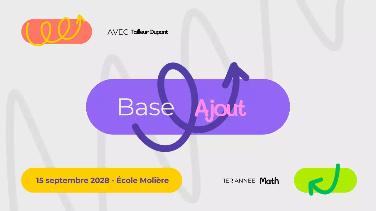 Présentation ludique de cours de mathématiques en violet