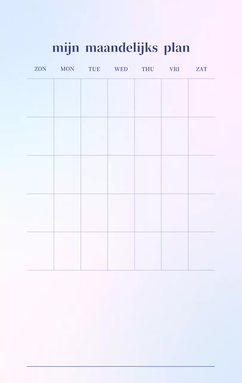 Minimalistische kalender met kleurverloop