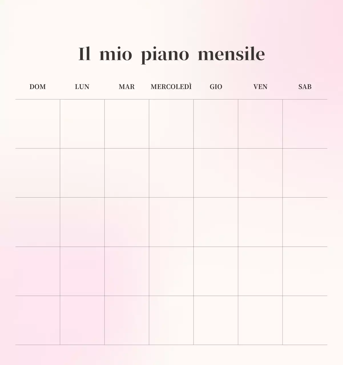 Calendario minimalista a gradi
