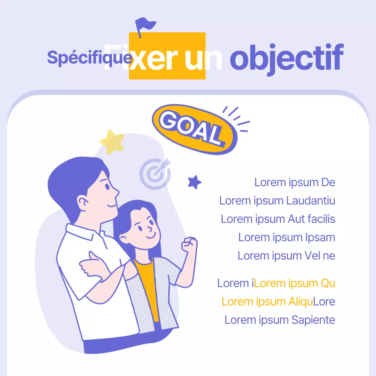 Informations financières simples, jaunes et violettes, sans argent