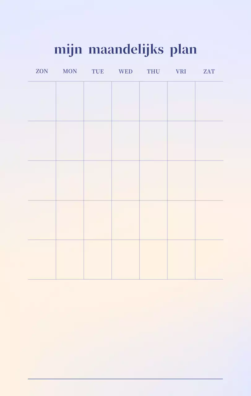 Minimalistische kalender met kleurverloop