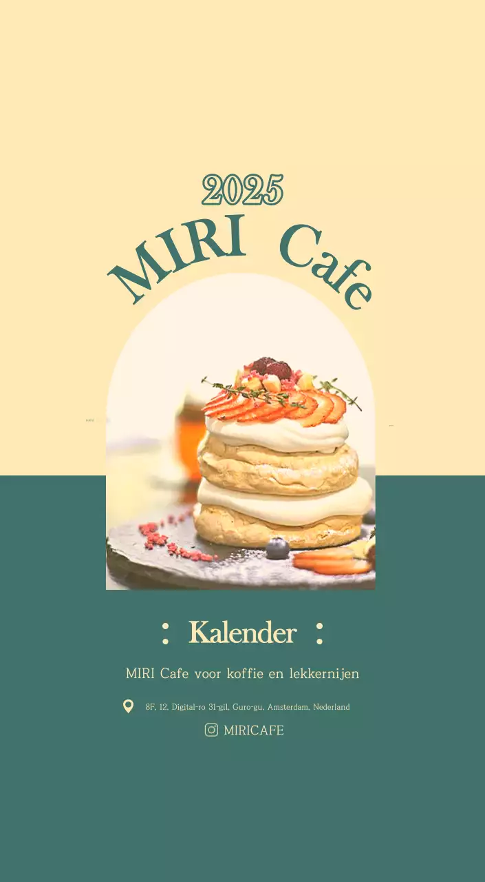 Een moderne cafékalender met aanbevelingen voor de drank van de maand