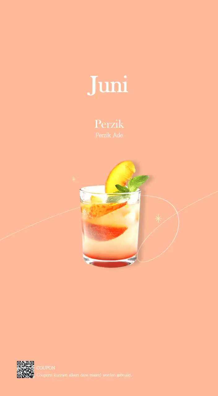 Een moderne cafékalender met aanbevelingen voor de drank van de maand