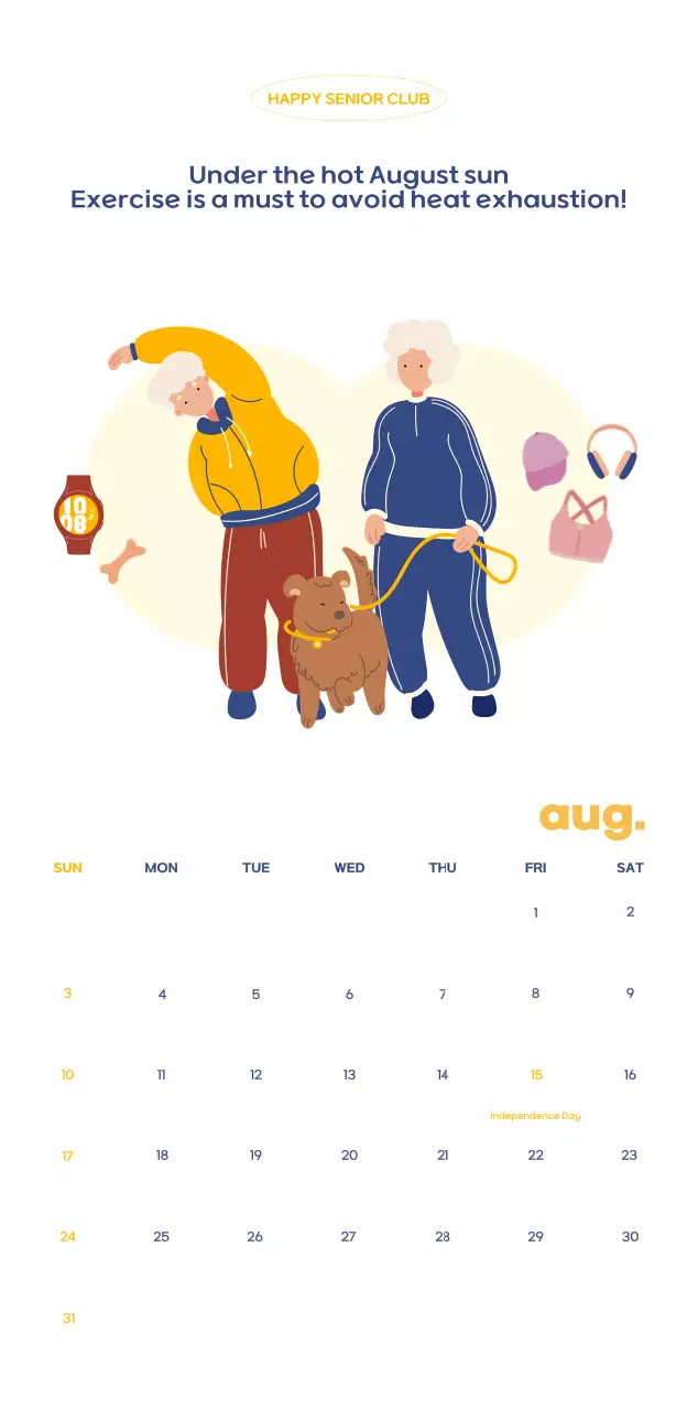 Business calendar with cute illustrations