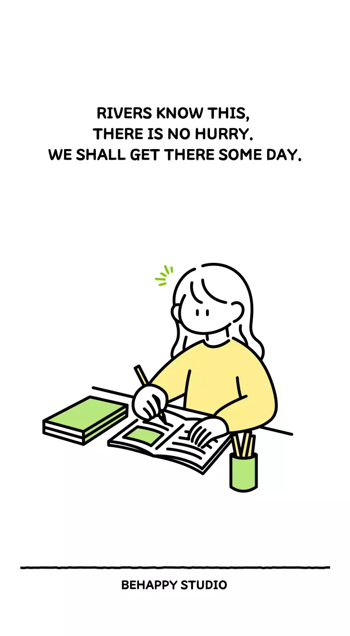 Illustrated calendar with a cute line style