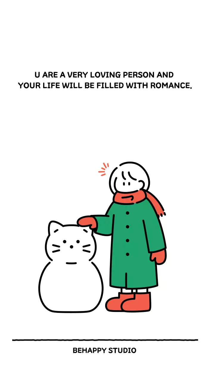 Illustrated calendar with a cute line style