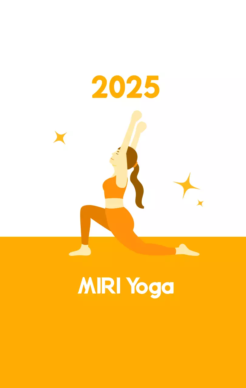 Calendario promocional de yoga minimalista naranja