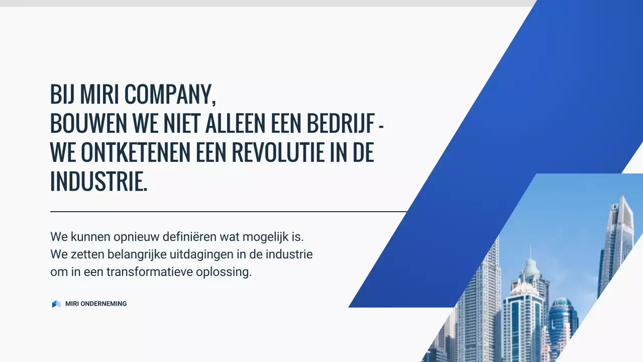 blauw modern pitch deck document