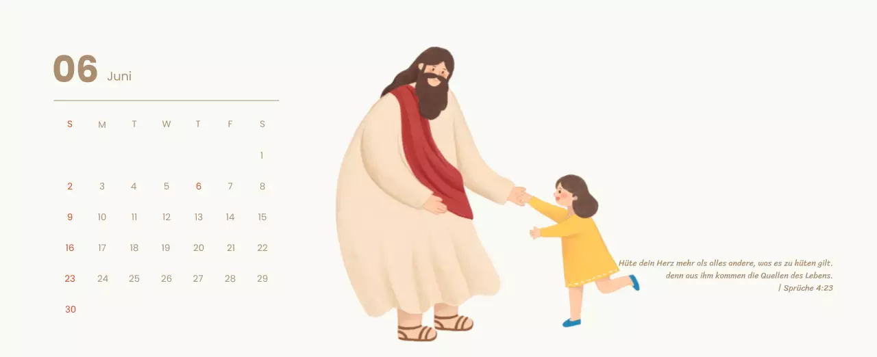 Ein Andachtskalender mit gemütlichen Illustrationen und Bibelversen auf hellblauem Hintergrund