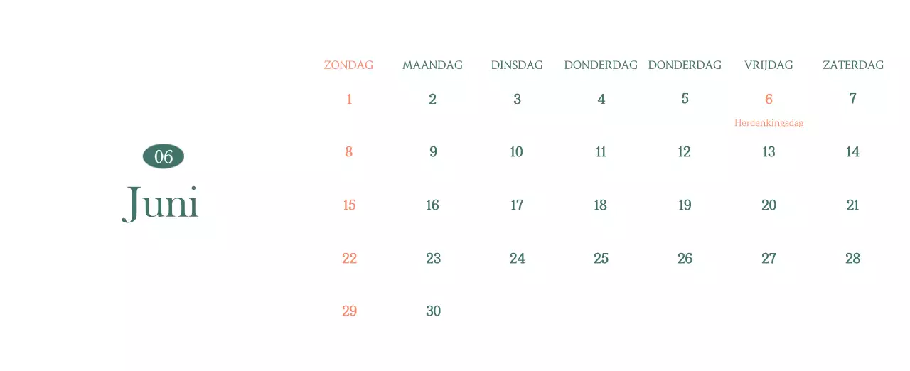 Een moderne cafékalender met aanbevelingen voor de drank van de maand