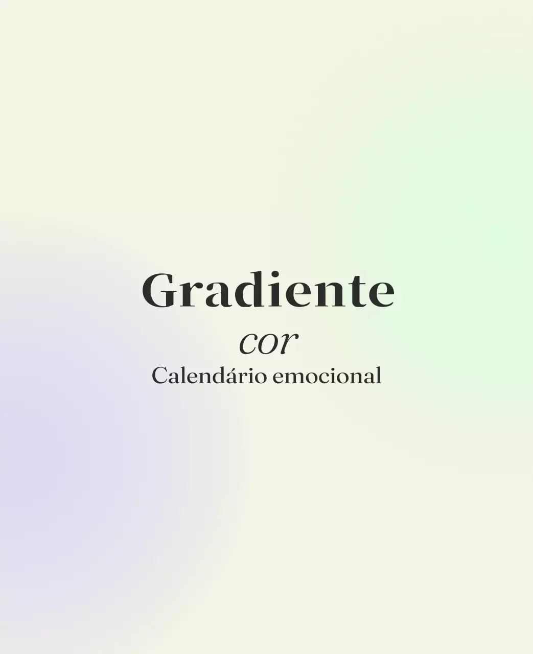 Calendário minimalista em gradiente