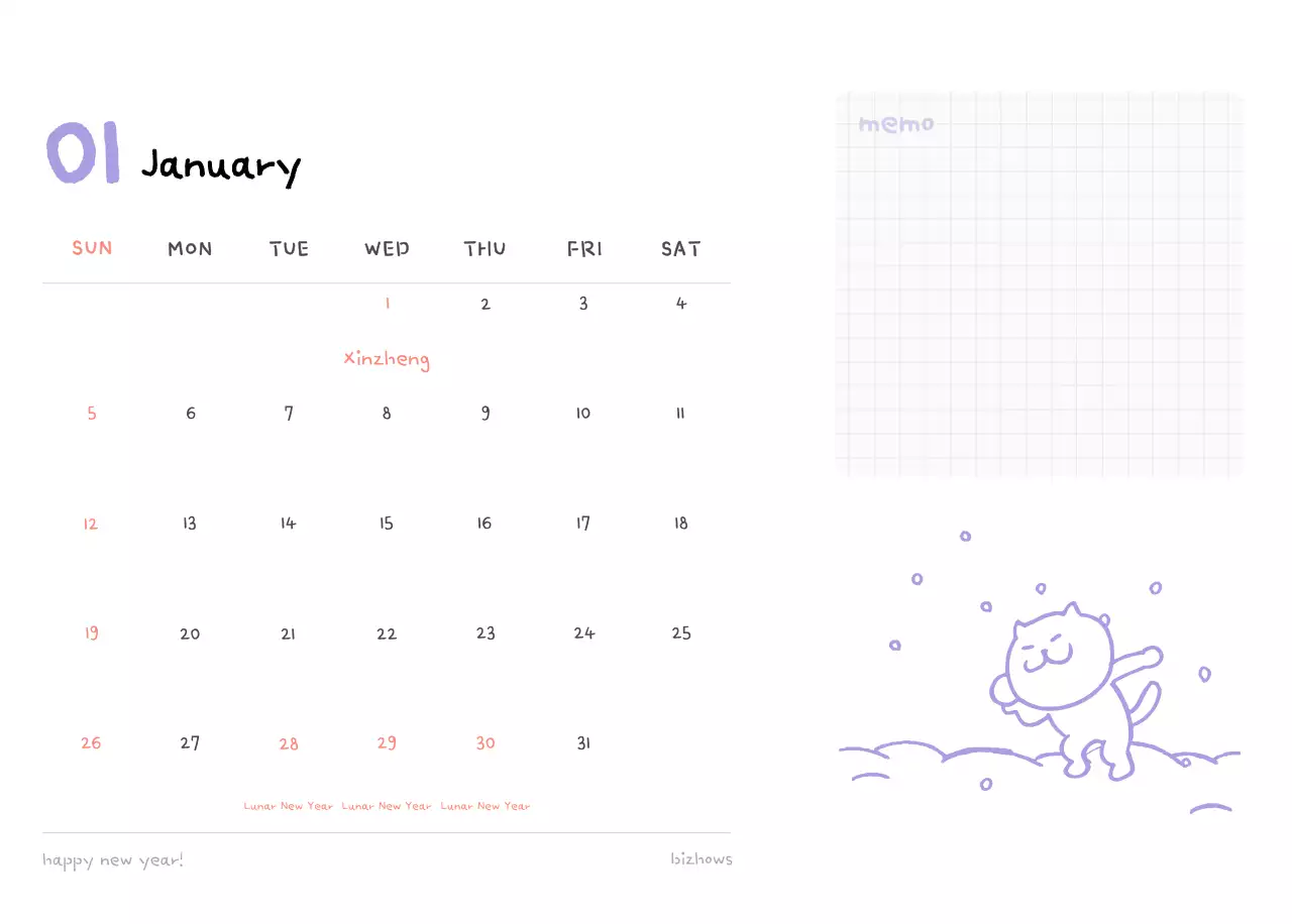 Ivory Cozy Daily Calendar