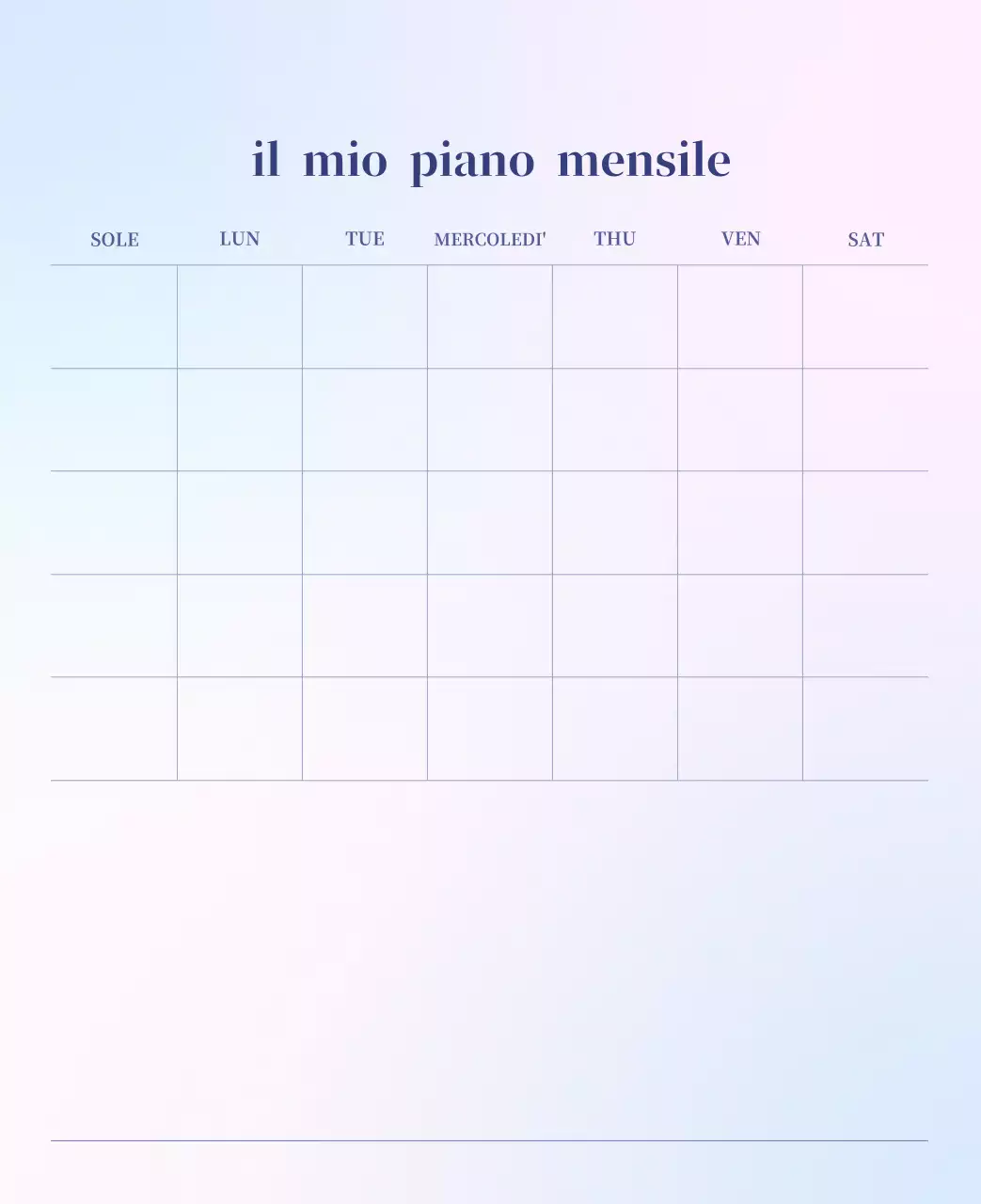 Calendario minimalista a gradi