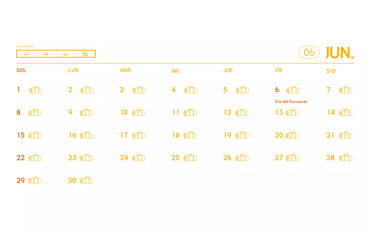 Calendario promocional de yoga minimalista naranja
