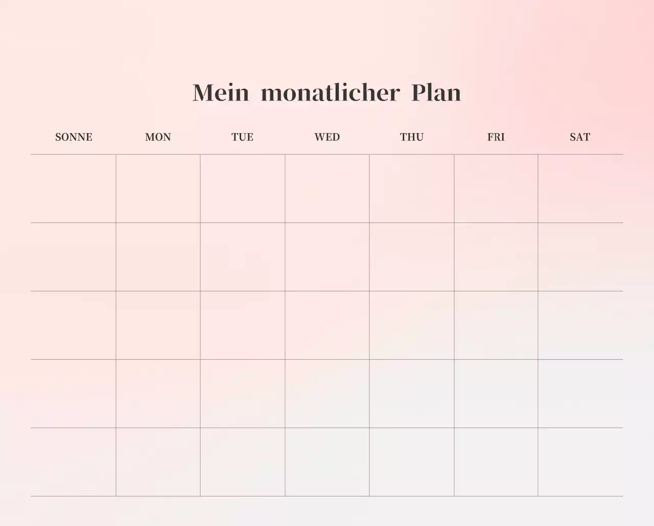 Minimalistischer Kalender mit Farbverlauf