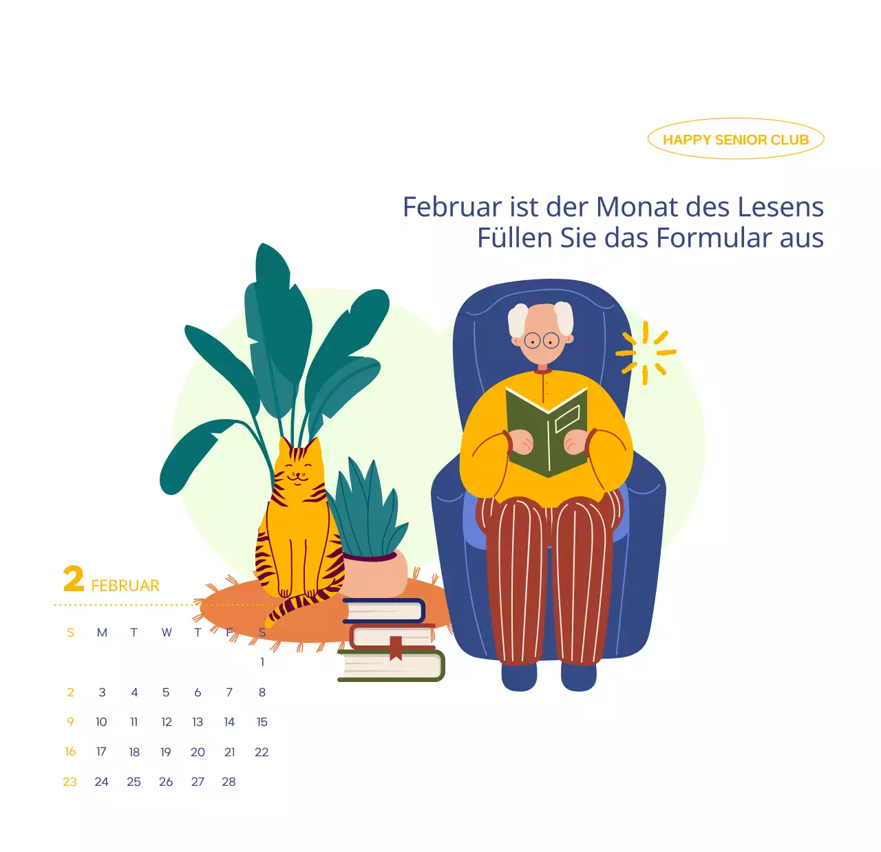 Geschäftskalender mit niedlichen Illustrationen