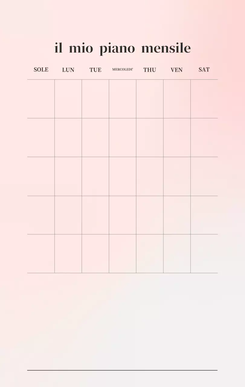 Calendario minimalista a gradi