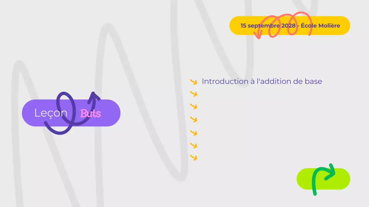 Présentation ludique de cours de mathématiques en violet