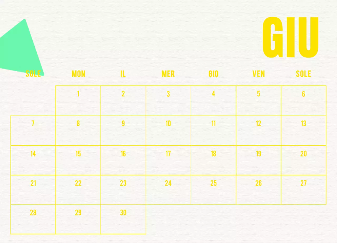 Calendario vintage blu