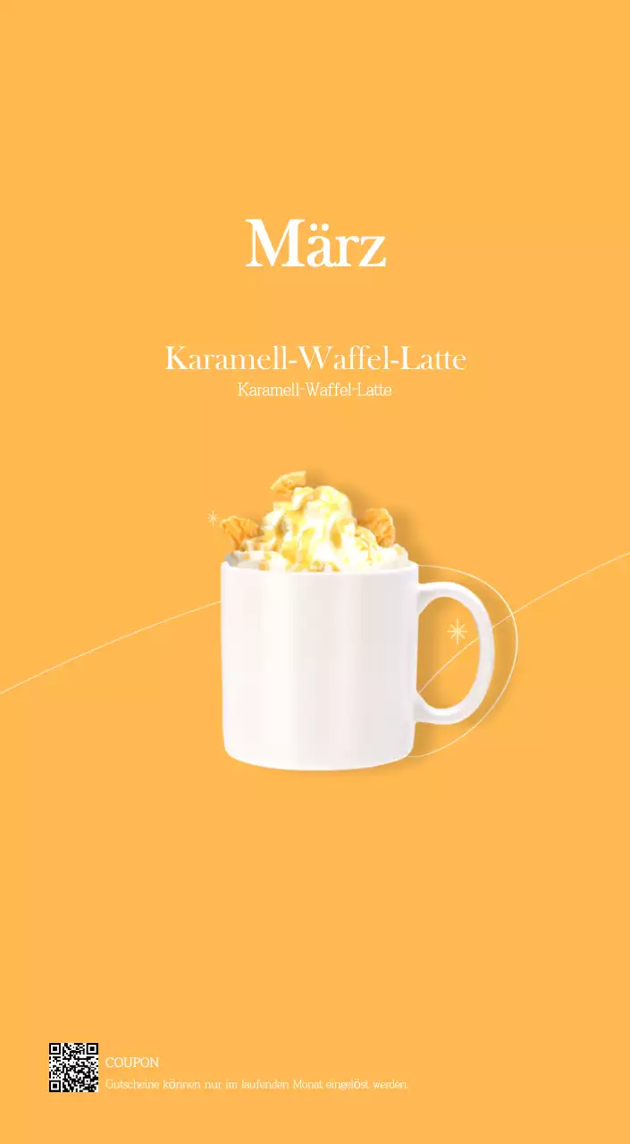 Ein moderner Café-Kalender mit Empfehlungen für das Getränk des Monats