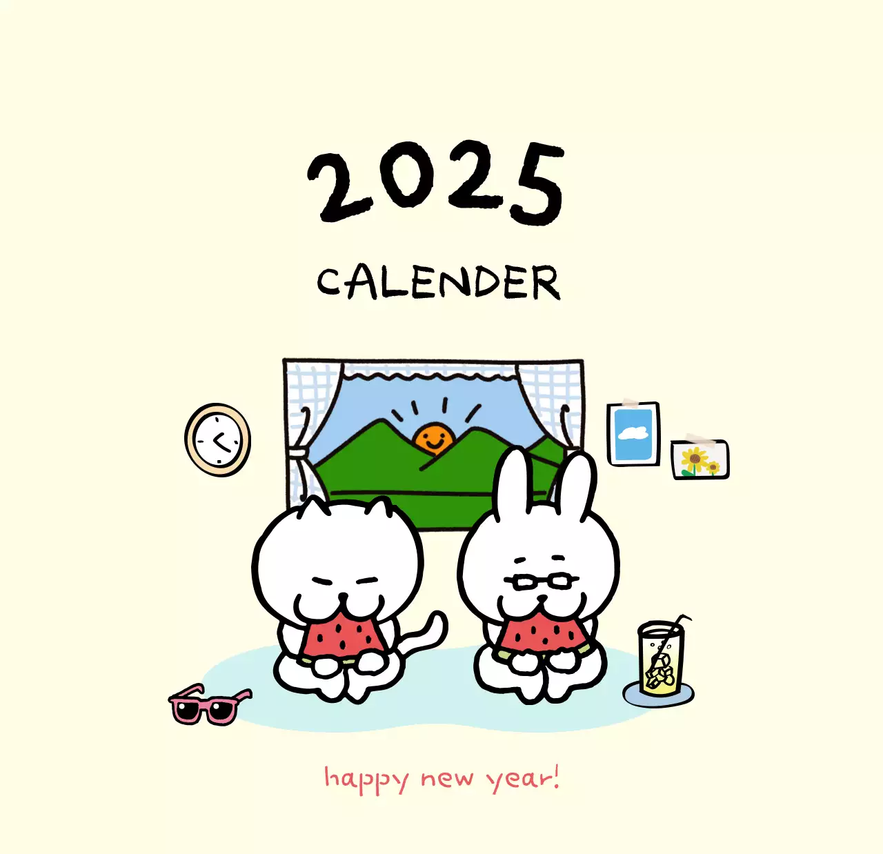 Lịch ngày dễ thương màu ngà