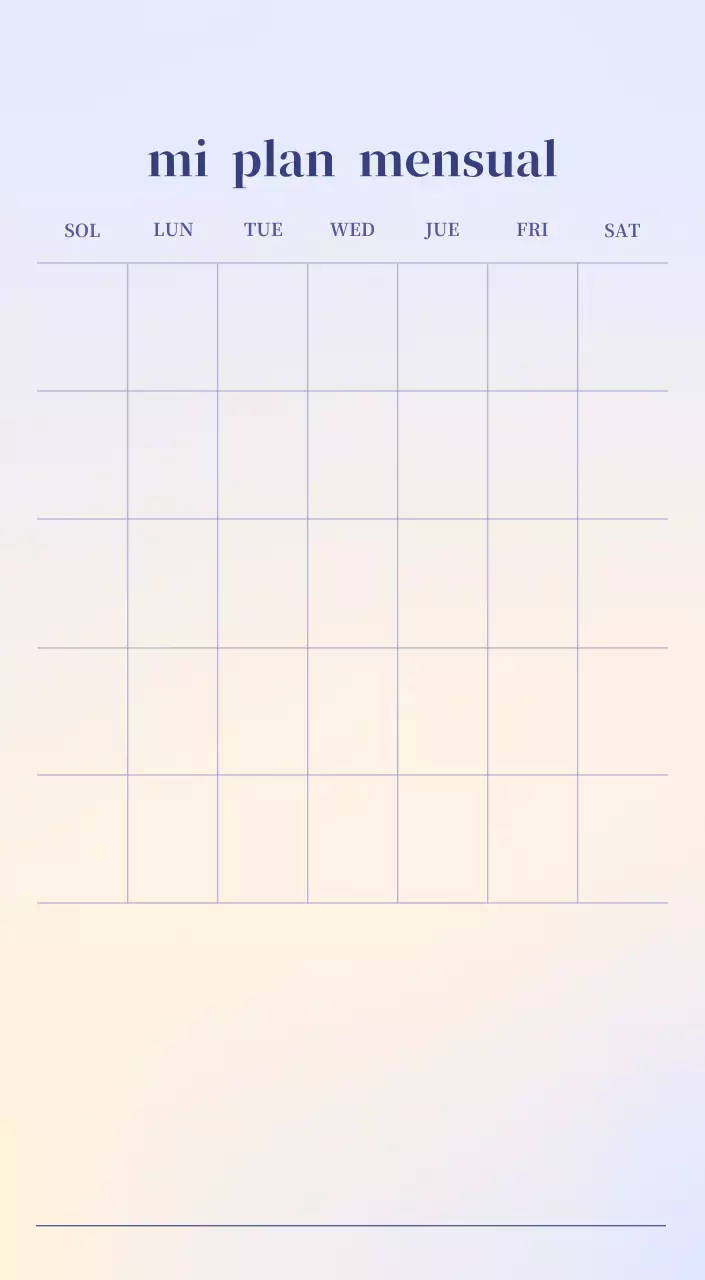 Calendario minimalista degradado