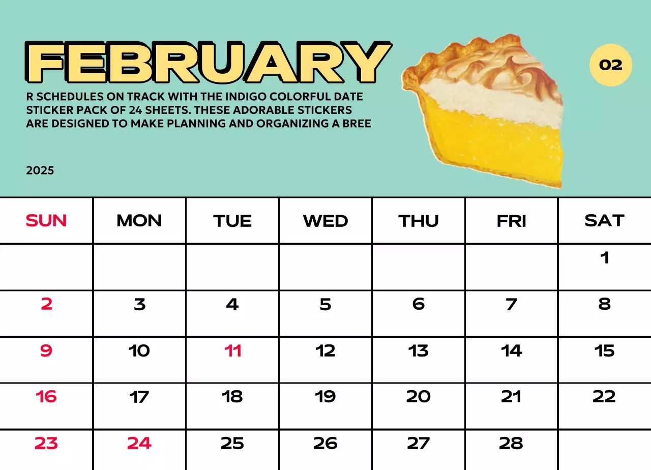 様々なレトロなイラストが描かれたカラフルなカレンダーカレンダー