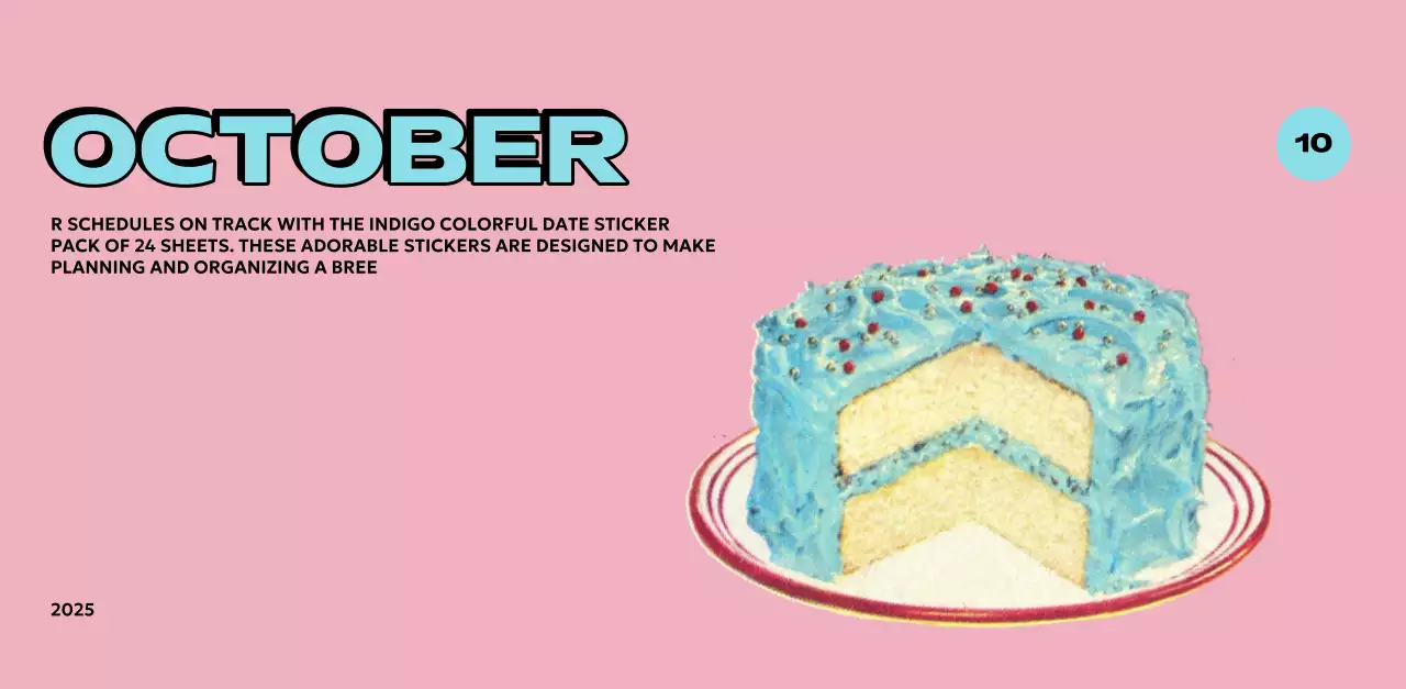 様々なレトロなイラストが描かれたカラフルなカレンダーカレンダー