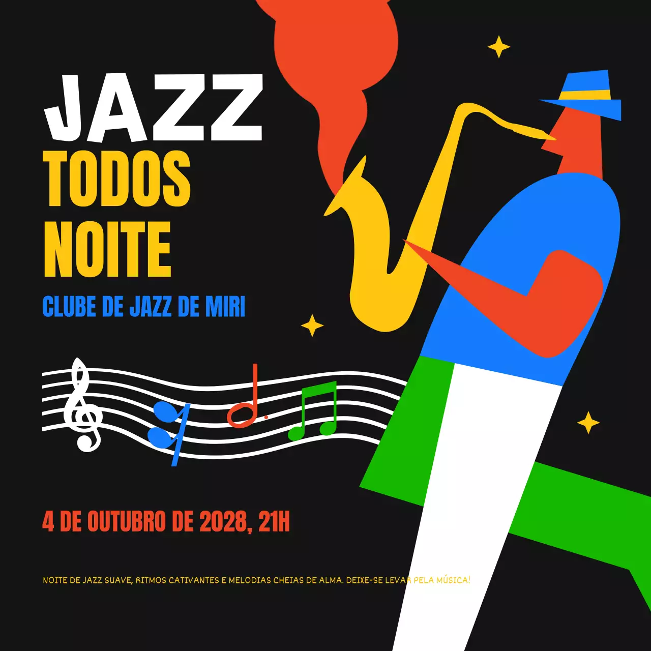 evento colorful bold jazz night
