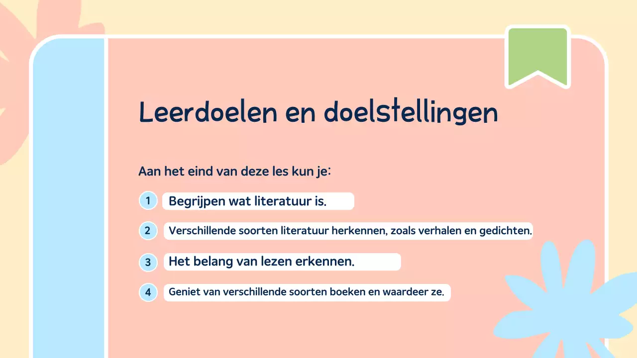 abstracte kleurrijke inleiding tot literatuurlesmateriaal