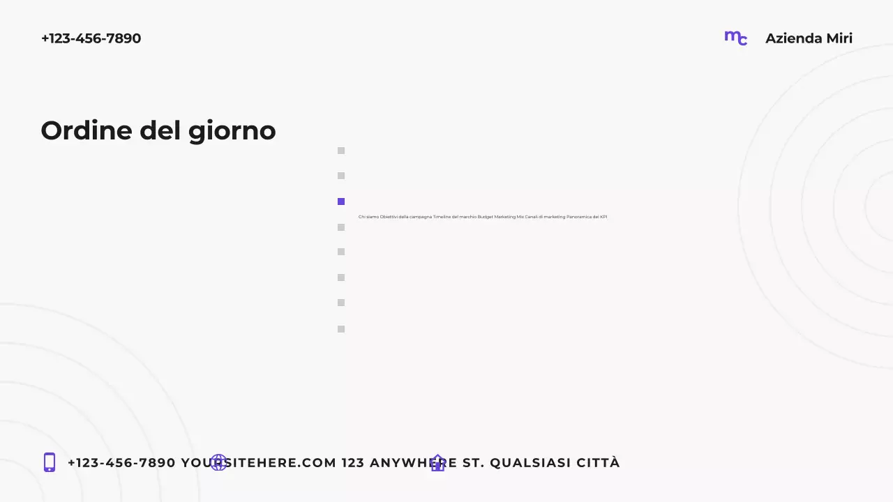 Piano di marketing moderno in viola