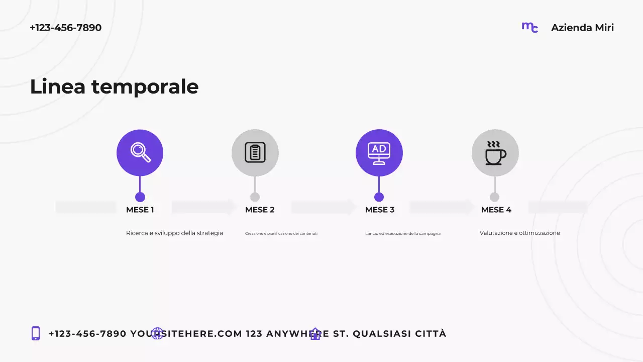 Piano di marketing moderno in viola