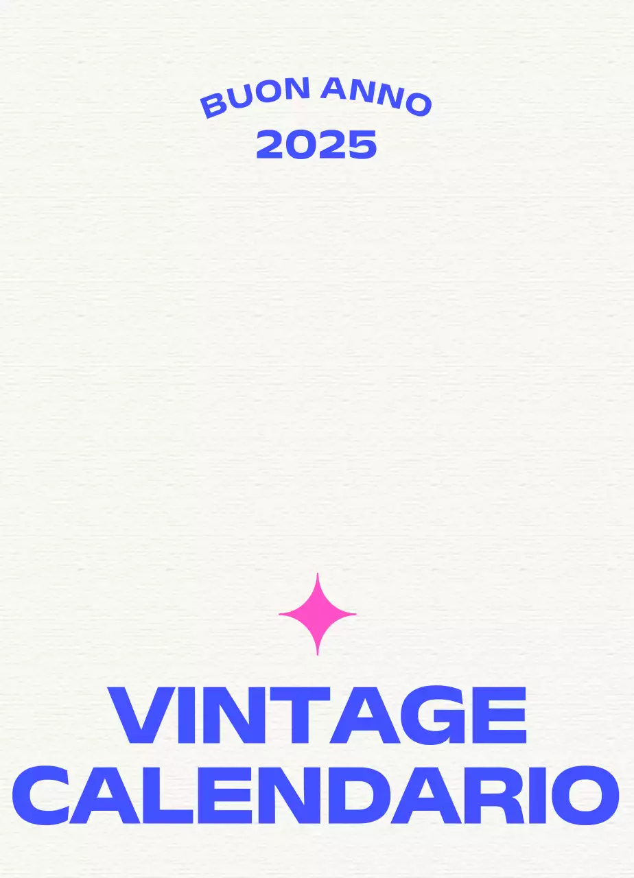 Calendario vintage blu