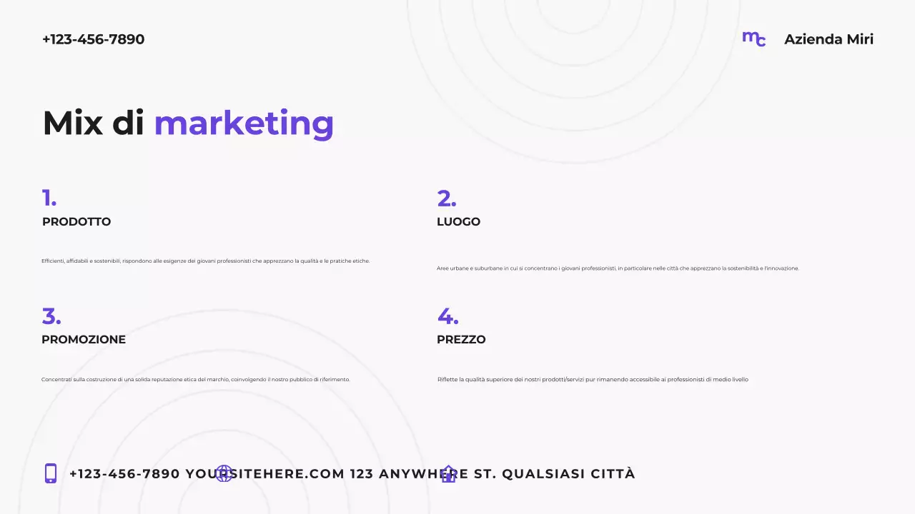 Piano di marketing moderno in viola