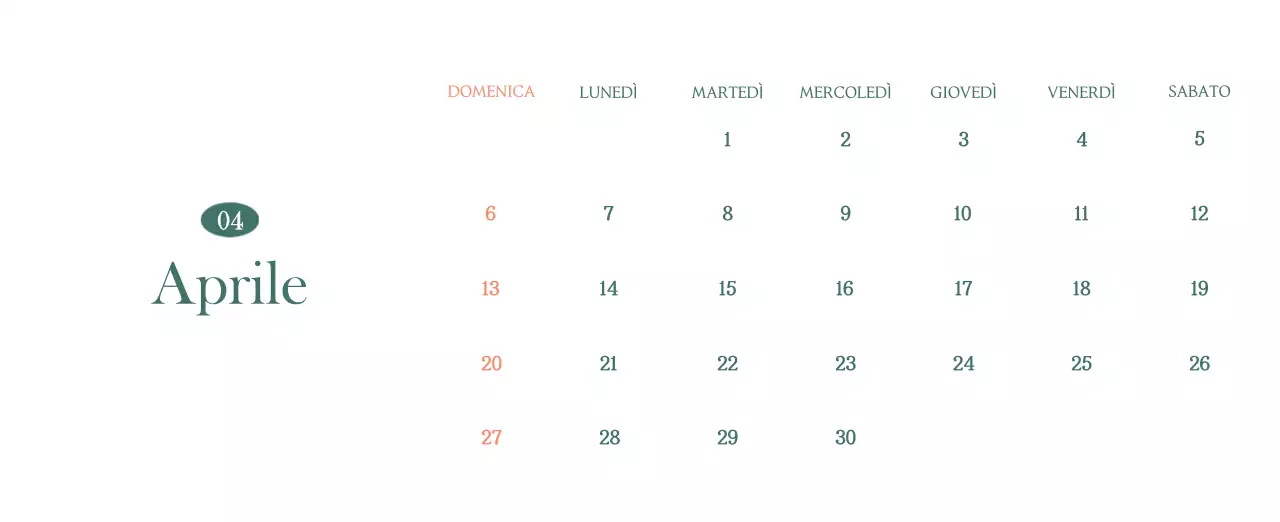 Un moderno calendario dei caffè con i consigli per la bevanda del mese
