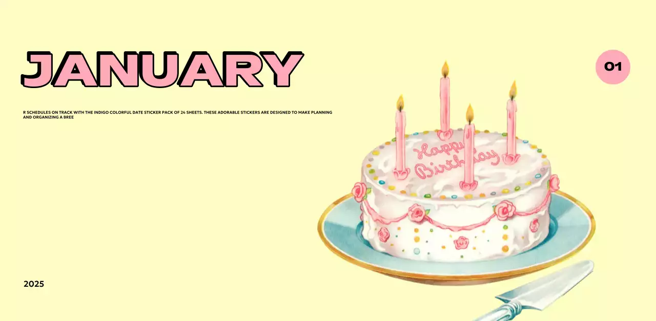 Colorful calendars with a variety of retro illustrations