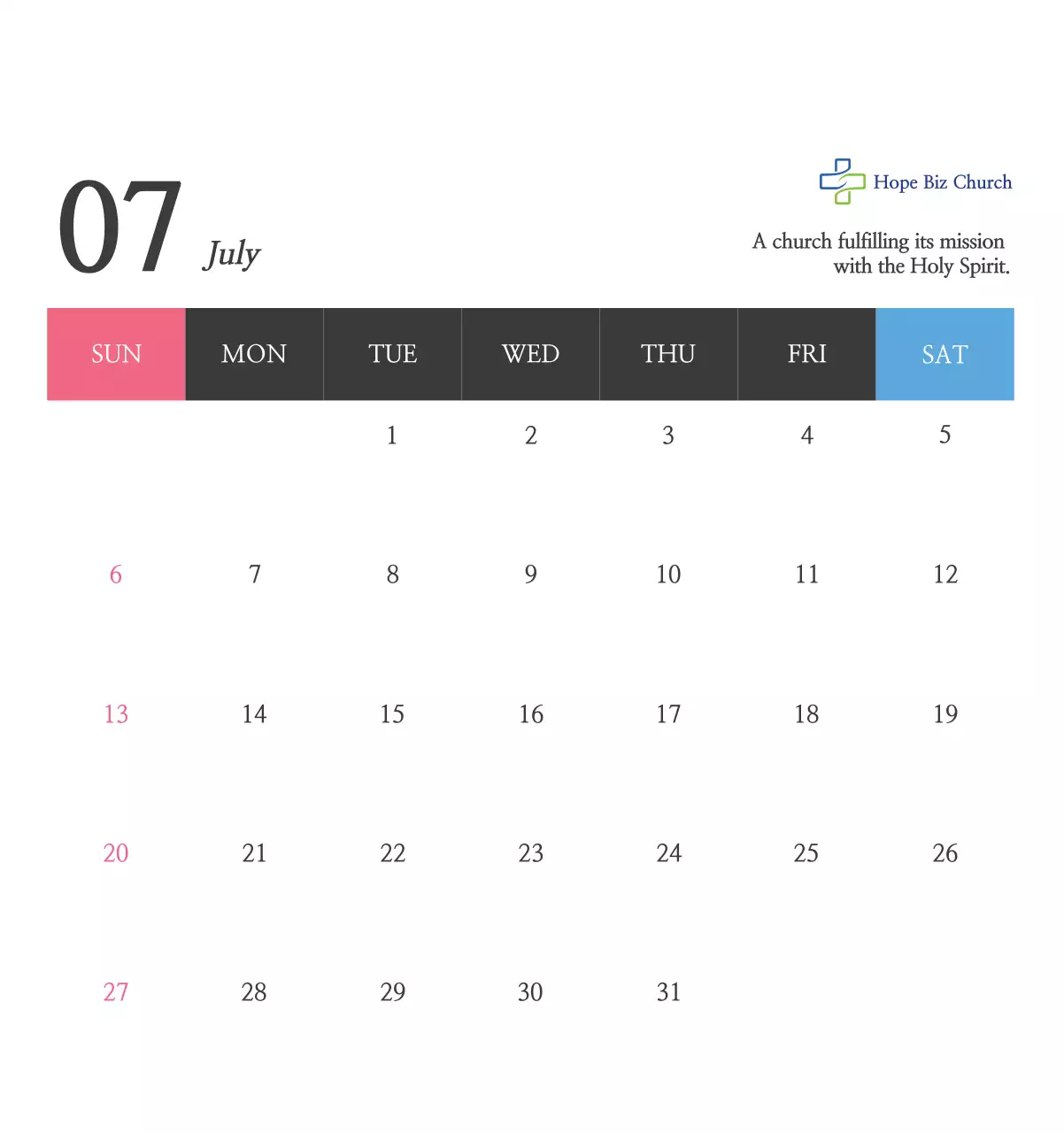 Promote a simple calligraphy Bible Church