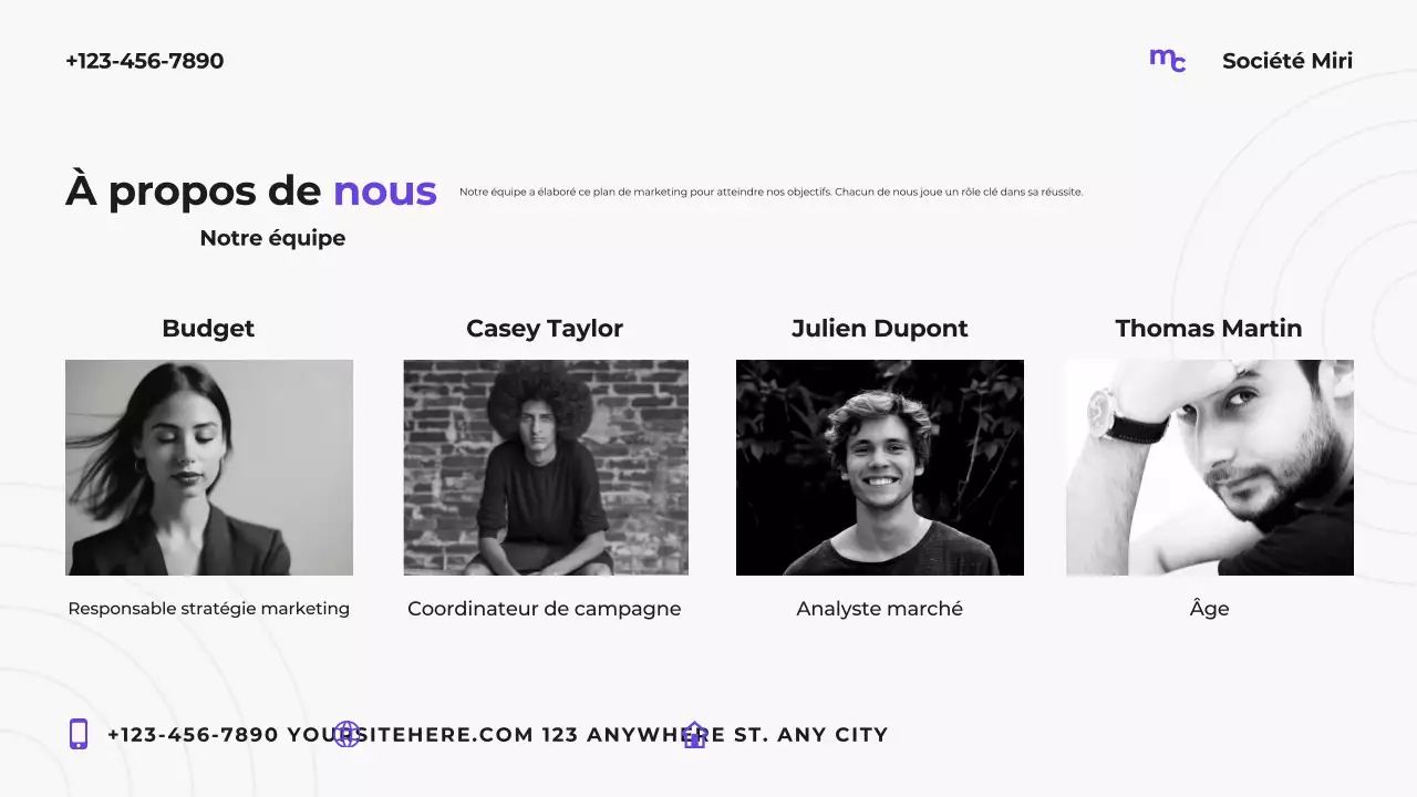 Plan marketing moderne violet