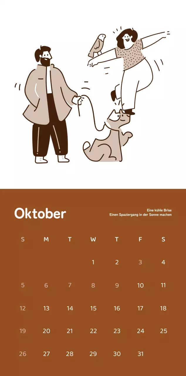 Kalender mit farbenfrohen und emotionalen Illustrationen