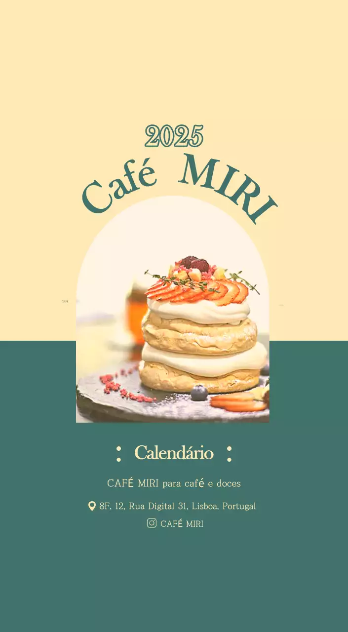 Um calendário moderno de cafés com recomendações da bebida do mês