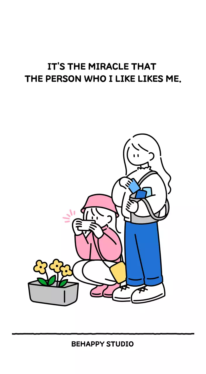 Illustrated calendar with a cute line style