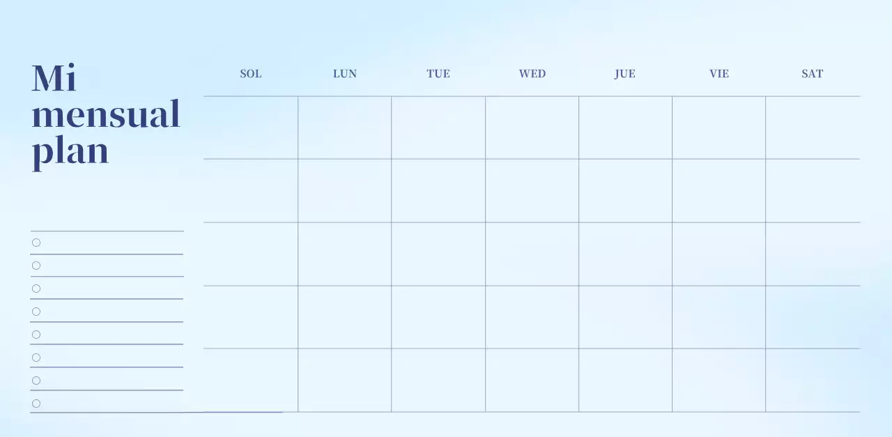 Calendario minimalista degradado