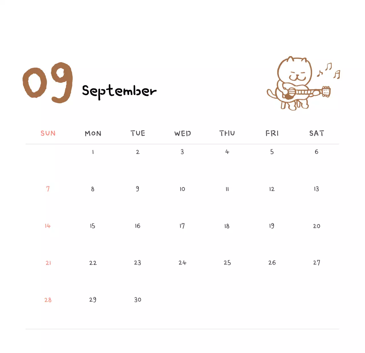 Lịch ngày dễ thương màu ngà