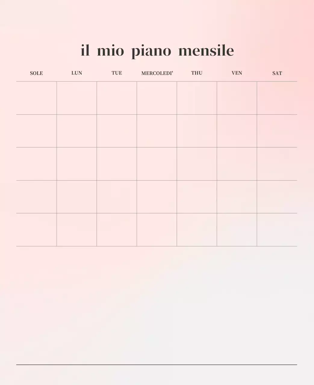 Calendario minimalista a gradi